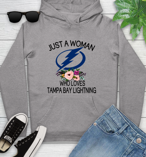 NHL Just A Woman Who Loves Tampa Bay Lightning Hockey Sports Youth Hoodie 4