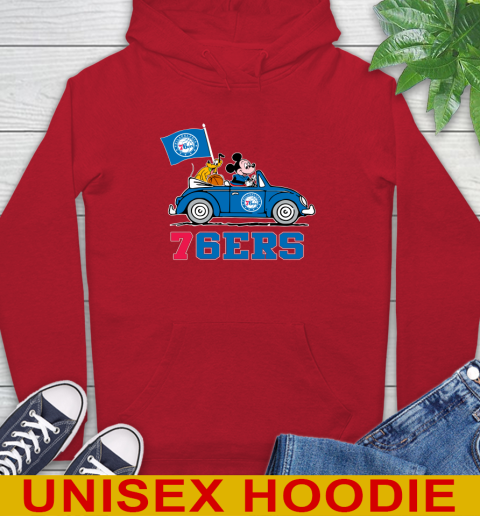NBA Basketball Philadelphia 76ers Pluto Mickey Driving Disney Shirt Hoodie 10