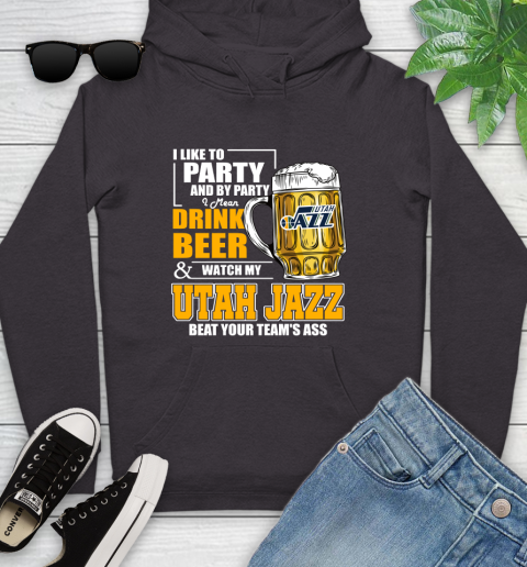 NBA Drink Beer and Watch My Utah Jazz Beat Your Team's Ass Basketball Youth Hoodie 8