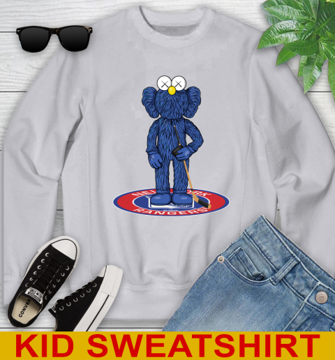 NHL Hockey New York Rangers Kaws Bff Blue Figure Shirt Youth Sweatshirt 4