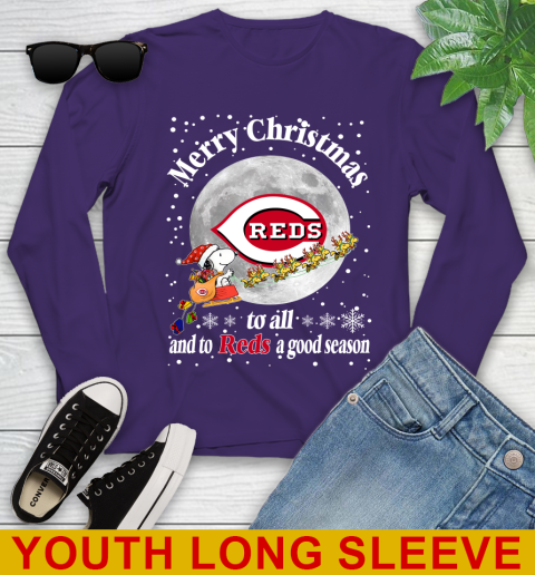 Cincinnati Reds Merry Christmas To All And To Reds A Good Season MLB Baseball Sports Youth Long Sleeve 4