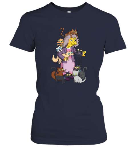 qv3n the simpsons crazy cat lady eleanor abernathy shirts ladies t shirt 20 front navy