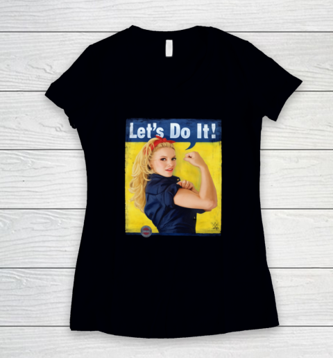 Trish Stratus Let's Do It Rosie The Riveter Parody Meme Women's V-Neck T-Shirt