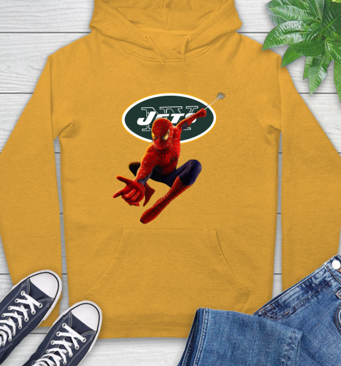 NFL Spider Man Avengers Endgame Football New York Jets Hoodie 3