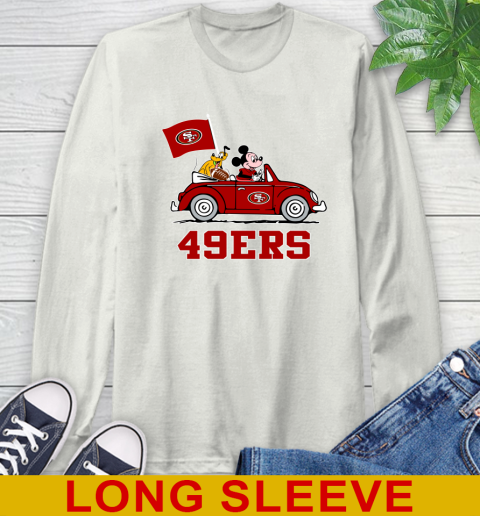 NFL Football San Francisco 49ers Pluto Mickey Driving Disney Shirt Long Sleeve T-Shirt 12