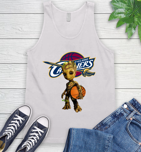 Cleveland Cavaliers NBA Basketball Groot Marvel Guardians Of The Galaxy Tank Top