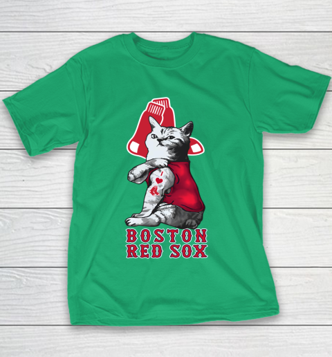 MLB Baseball My Cat Loves Boston Red Sox Youth T-Shirt 3