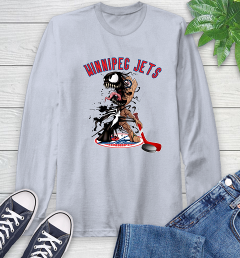NHL Winnipeg Jets Hockey Venom Groot Guardians Of The Galaxy Long Sleeve T-Shirt 6