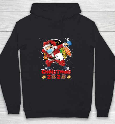 Chicago Blackhawks Funny Santa Claus Dabbing Christmas 2020 NHL Youth Hoodie