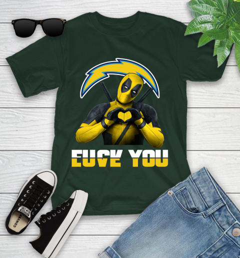 NHL San Diego Chargers Deadpool Love You Fuck You Football Sports Youth T-Shirt 5