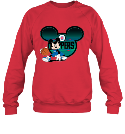 NBA LA Clippers Mickey Mouse Disney Basketball JCCTTZyRVLp sweatshirt 35 12 eeedec front red