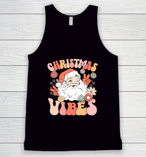 Vintage Groovy Santa Claus Christmas Vibes Tank Top