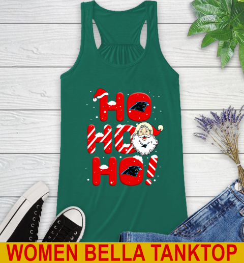 Carolina Panthers NFL Football Ho Ho Ho Santa Claus Merry Christmas Shirt Racerback Tank 5