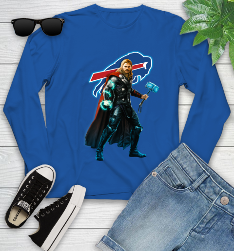 NFL Thor Avengers Endgame Football Buffalo Bills Youth Long Sleeve 9