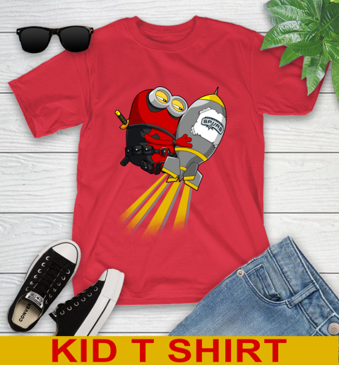 NBA Basketball San Antonio Spurs Deadpool Minion Marvel Shirt Youth T-Shirt 11