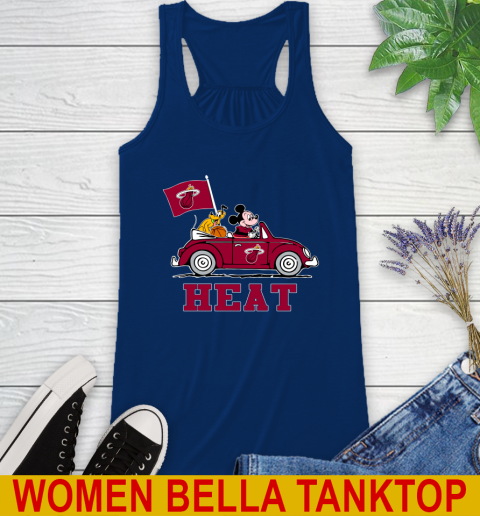 NBA Basketball Miami Heat Pluto Mickey Driving Disney Shirt Racerback Tank 9