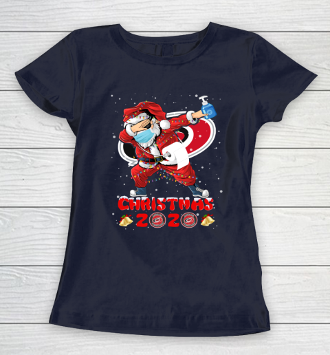 Carolina Hurricanes Funny Santa Claus Dabbing Christmas 2020 NHL Women's T-Shirt 2
