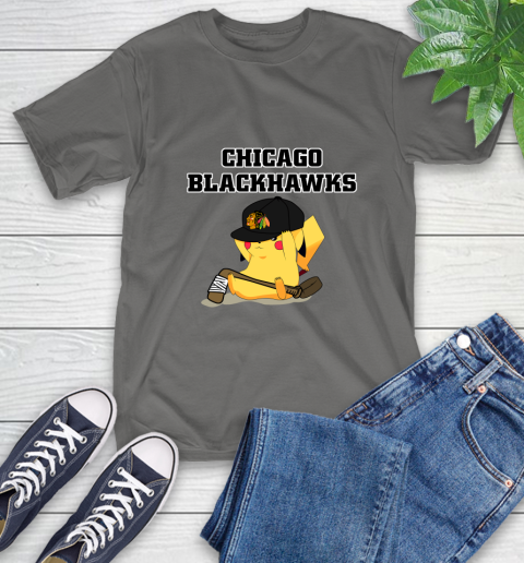 NHL Pikachu Hockey Sports Chicago Blackhawks T-Shirt 9
