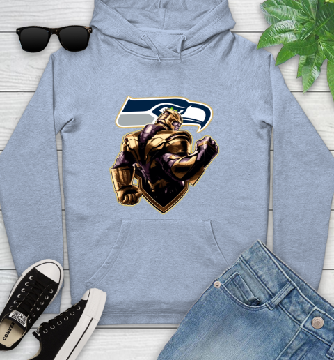 NFL Thanos Avengers Endgame Football Sports Seattle Seahawks Youth Hoodie 10