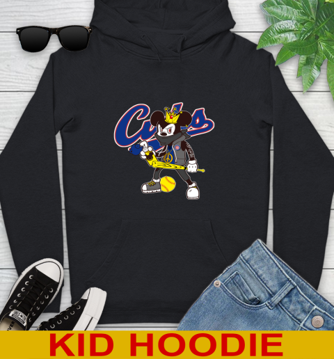 Chicago Cubs MLB Baseball Mickey Peace Sign Sports Youth Hoodie 2
