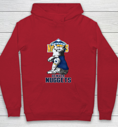 NBA Basketball My Cat Loves Denver Nuggets Youth Hoodie 7