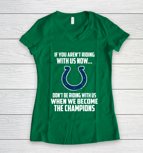 NFL Indianapolis Colts Football We Become The Champions Women's V-Neck T-Shirt 3