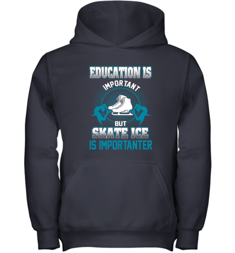 Education Is Important But Skate Ice Is Importanter Youth Hoodie 2