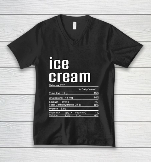Thanksgiving Christmas Ice Cream Nutrition Fact V-Neck T-Shirt