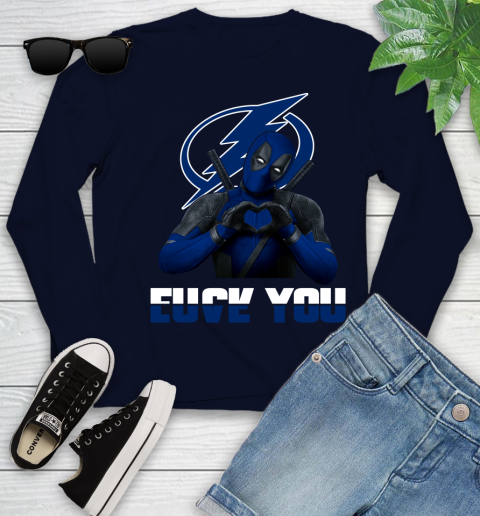 NHL Tampa Bay Lightning Deadpool Love You Fuck You Hockey Sports Youth Long Sleeve 2