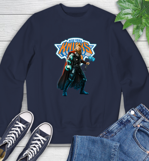 NBA Thor Avengers Endgame Basketball New York Knicks Sweatshirt 3
