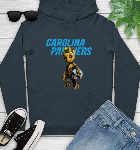 Carolina Panthers NFL Football Groot Marvel Guardians Of The Galaxy Youth Hoodie 8