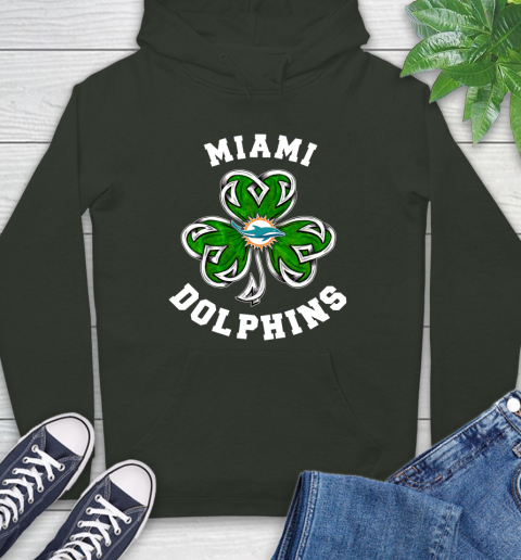 NFL Miami Dolphins Three Leaf Clover St Patrick's Day Football Sports Hoodie 12
