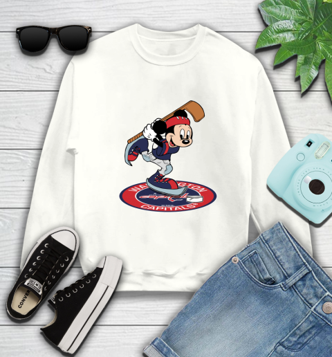 NHL Hockey Washington Capitals Cheerful Mickey Disney Shirt Sweatshirt 2