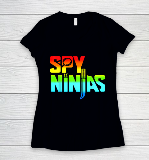 Spy Gaming Ninja Game Boys Girls Kids Cute Ninja Women's V-Neck T-Shirt