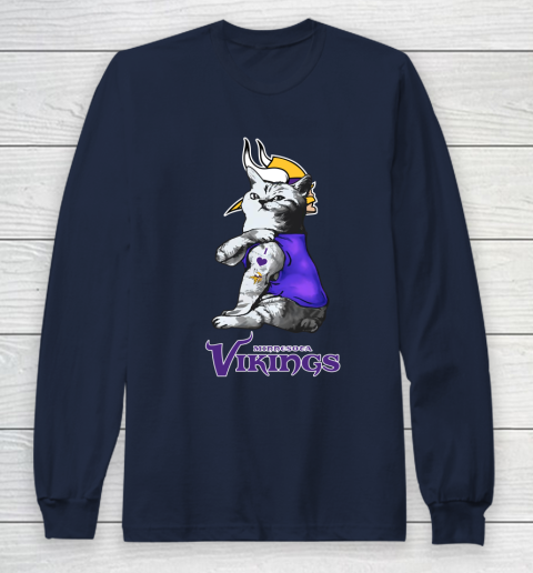 NFL Football My Cat Loves Minnesota Vikings Long Sleeve T-Shirt 2