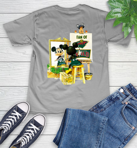 NHL Hockey Minnesota Wild Mickey Drawing Shirt 48