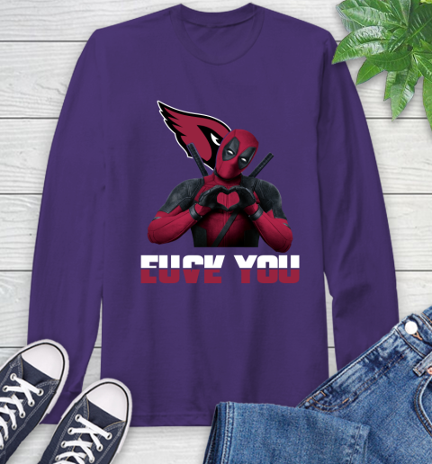 NHL Arizona Cardinals Deadpool Love You Fuck You Football Sports Long Sleeve T-Shirt 5