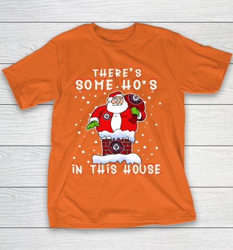 Winnipeg Jets Christmas There Is Some Hos In This House Santa Stuck In The Chimney NHL Youth T-Shirt 4