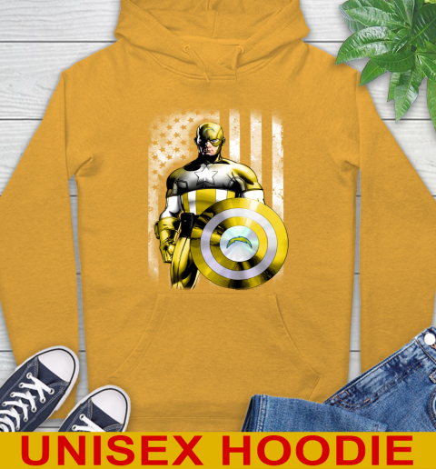 Los Angeles Chargers NFL Football Captain America Marvel Avengers American Flag Shirt Hoodie 3 Los Angeles Chargers NFL Football Captain America Marvel Avengers American Flag Shirt Hoodie - Image 3