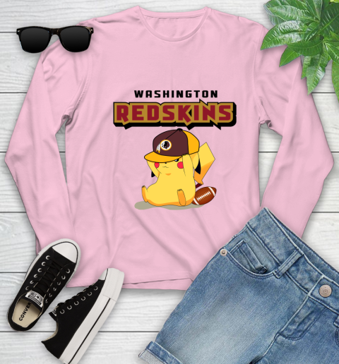NFL Pikachu Football Washington Redskins Youth Long Sleeve 10