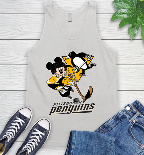 NHL Pittsburgh Penguins Mickey Mouse Disney Hockey T Shirt Tank Top