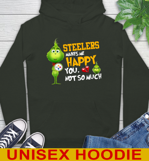NFL Pittsburgh Steelers Makes Me Happy You Not So Much Grinch Football Sports Hoodie 12