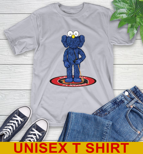NHL Hockey Calgary Flames Kaws Bff Blue Figure Shirt T-Shirt - Image 7