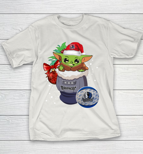 Dallas Mavericks Christmas Baby Yoda Star Wars Funny Happy NBA Youth T-Shirt 11