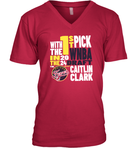 1ST WNBA Indiana Fever Caitlin Clark Draft Night V-Neck T-Shirt