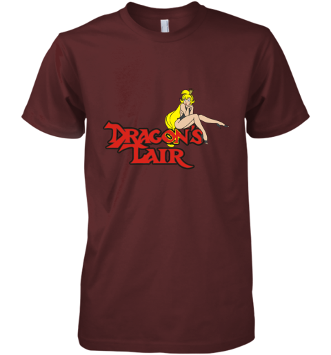 b9so dragons lair daphne baseball shirts premium guys tee 5 front maroon