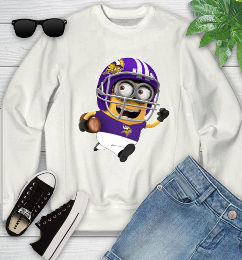NFL Minnesota Vikings Minions Disney Football Sports Youth Sweatshirt