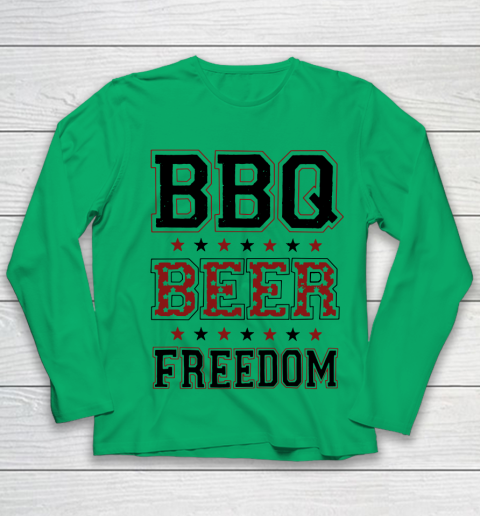 BBQ Beer Freedom Trump Fan Youth Long Sleeve 6
