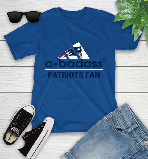 NFL A Badass New England Patriots Fan Adidas Football Sports Youth T-Shirt 12