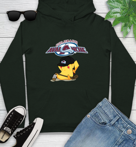 NHL Pikachu Hockey Sports Colorado Avalanche Youth Hoodie 13